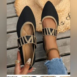 NIB Northend Stylish Black and Tan Women's Orthopedic Flats Sz 9.5